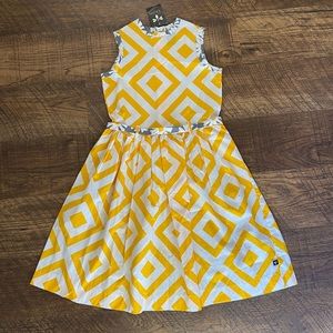 NWT Llume Geometric Floral Trim Dress Size 12